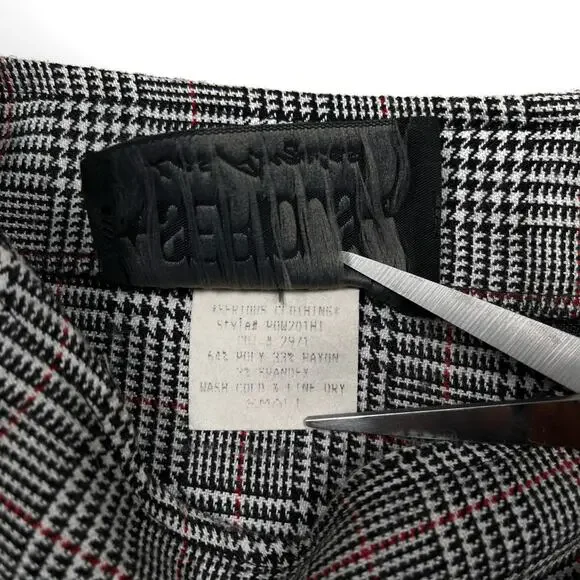 Y2K Serious Los Angeles Plaid Houndstooth Mini Skirt Small Vintage LA Clothing - Picture 10 of 16